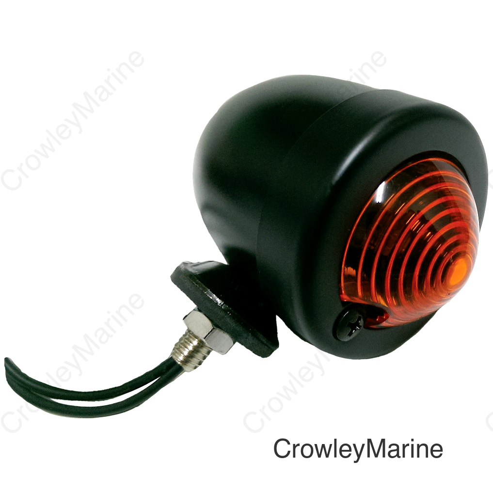 BULLET MARKER LIGHT BLACK AMBER LENS SINGLE FILAMENT