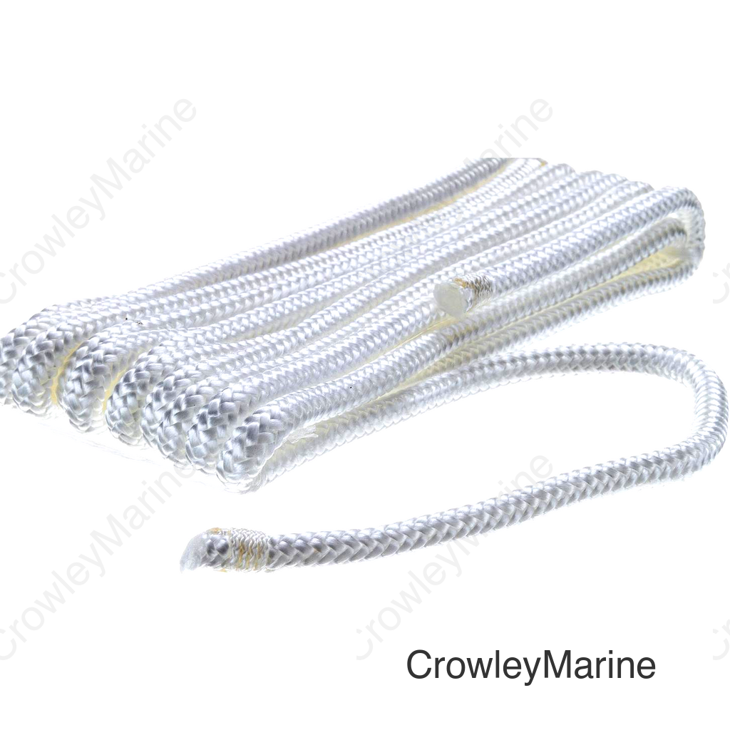 Seachoice Double-Braid Bumper Fender Line, 1/4 in. X 6 Ft., White