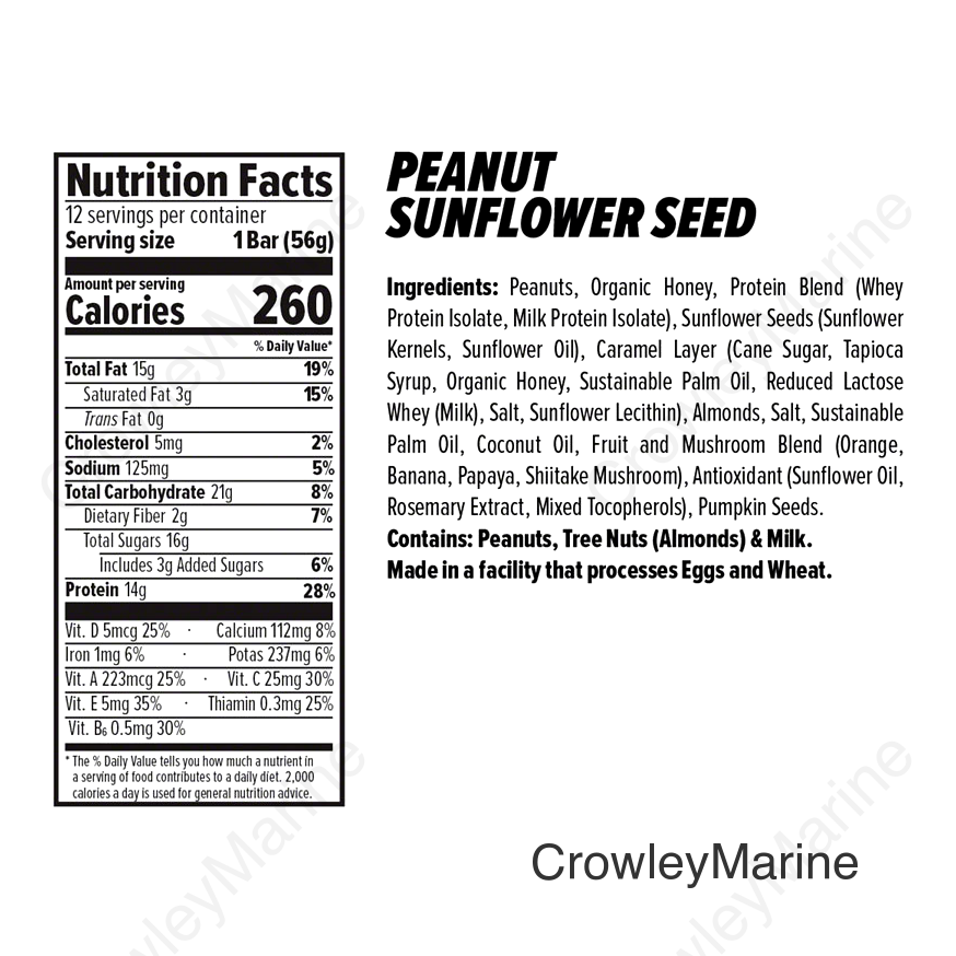 Honey Stinger Nut and Seed Bar - Peanut/Sunflower Box of 12