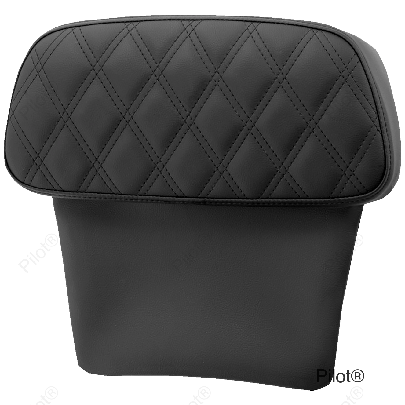 Chopped Tour Pak Backrest Pad - Step-Up - Black w/ Black Lattice Stitch - FLT/FLH '14-'23