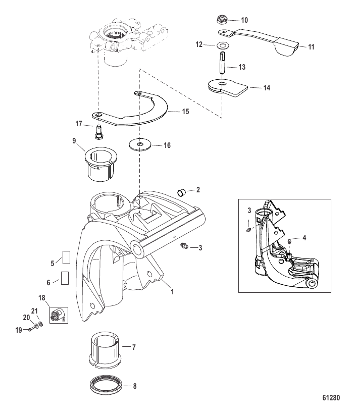 Serial Range Outboard 35 EFI Jet (4-STROKE)(4 CYL.) - 1C453840 & Up - Swivel Bracket