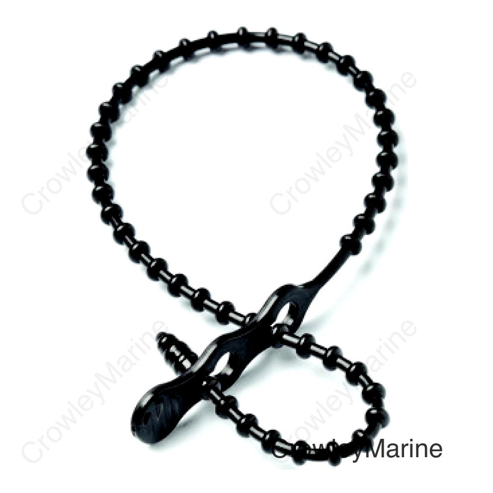Reusable Beaded Cable, Ties, 8" Black, 15/pk