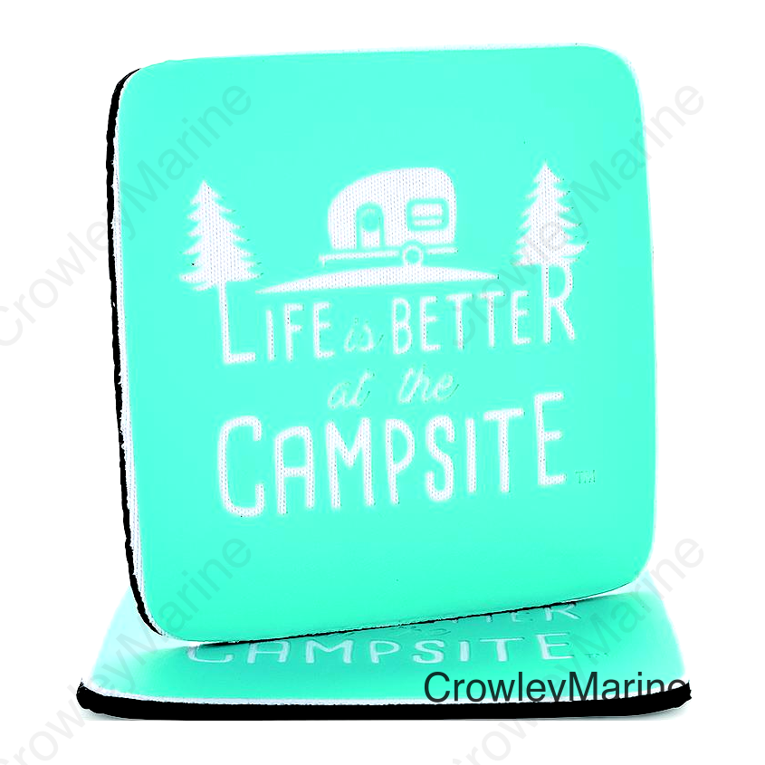 Camco 53230 Neoprene Coaster Life is Better 2 Pack