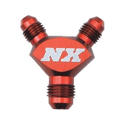 Nitrous Express 8AN x 6AN x 6AN Billet Pure-Flo Y Fitting - Red thumbnail-0