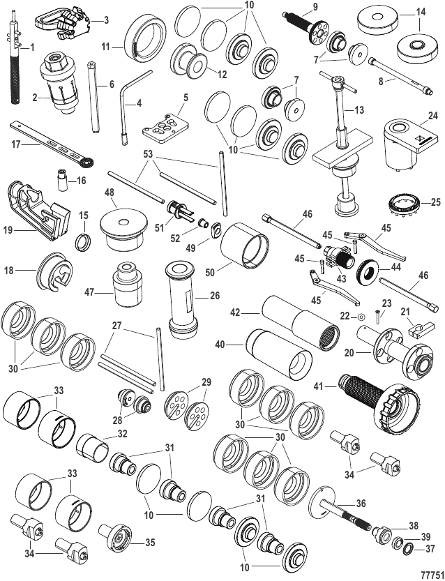 Serial Range Outboard 500R Racing (4-STROKE)(4.6L)(V8) - 1E099432 & Up - Tools Gearcase