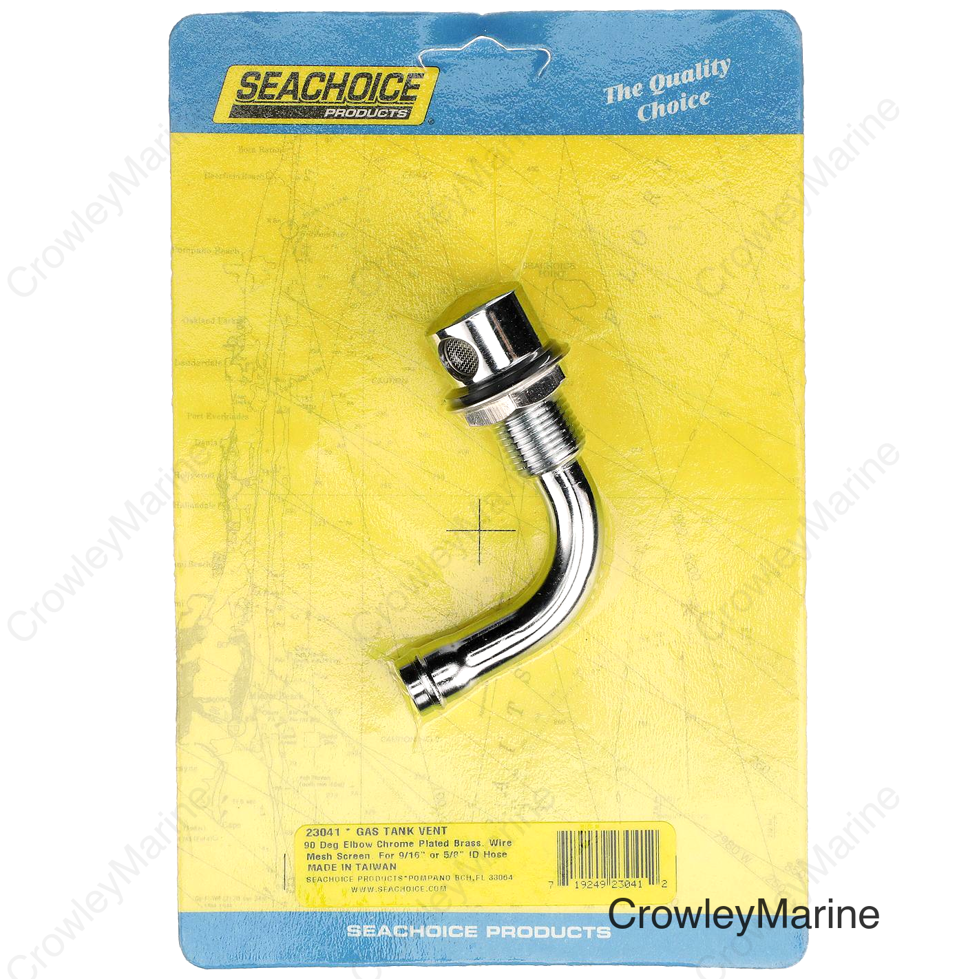 Seachoice Thru Hall Fuel Tank Vent, Chrome-Plated Brass, 5/8 in., 90 Degree