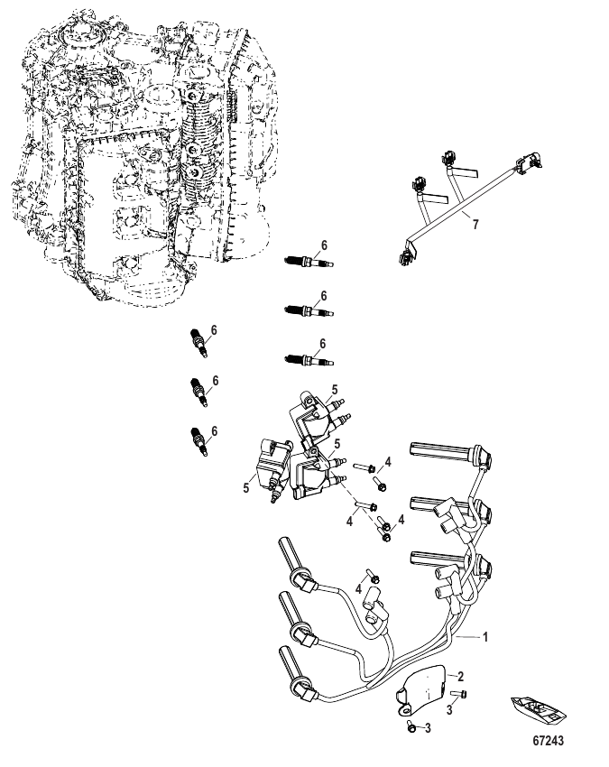 Serial Range Outboard 175 (4-STROKE) (3.4L) (V6) - 2B529482 & Up - Ignition