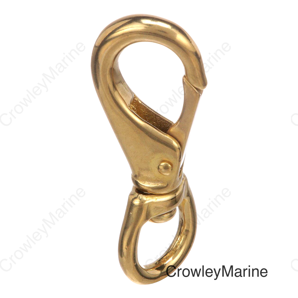 Seachoice Swivel Eye Snap, Cast Brass, Size #1, 3-1/4 In. Long, 5/8 In. ID Eye