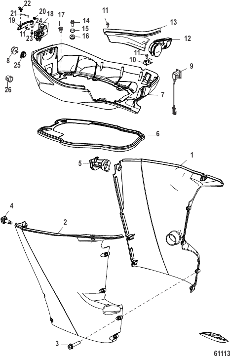 Serial Range Outboard 35 EFI Jet (4-STROKE)(4 CYL.) - 1C453840 & Up - Lower Cowl