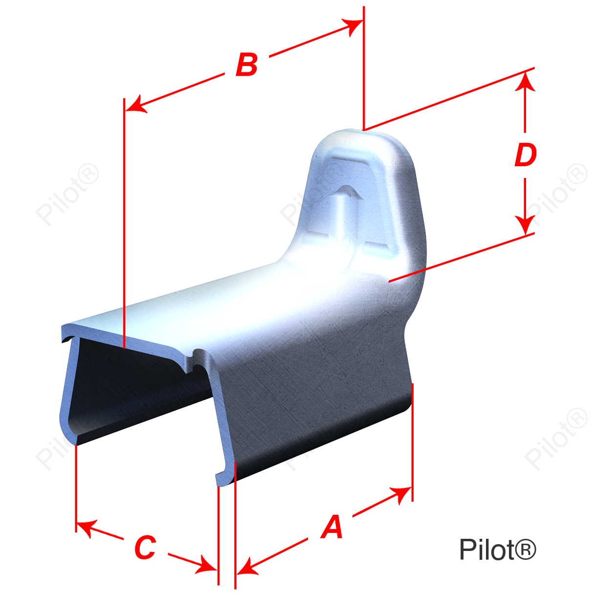 Large Guide Track Clips - 0.0728" Clip Length - 10 Pack