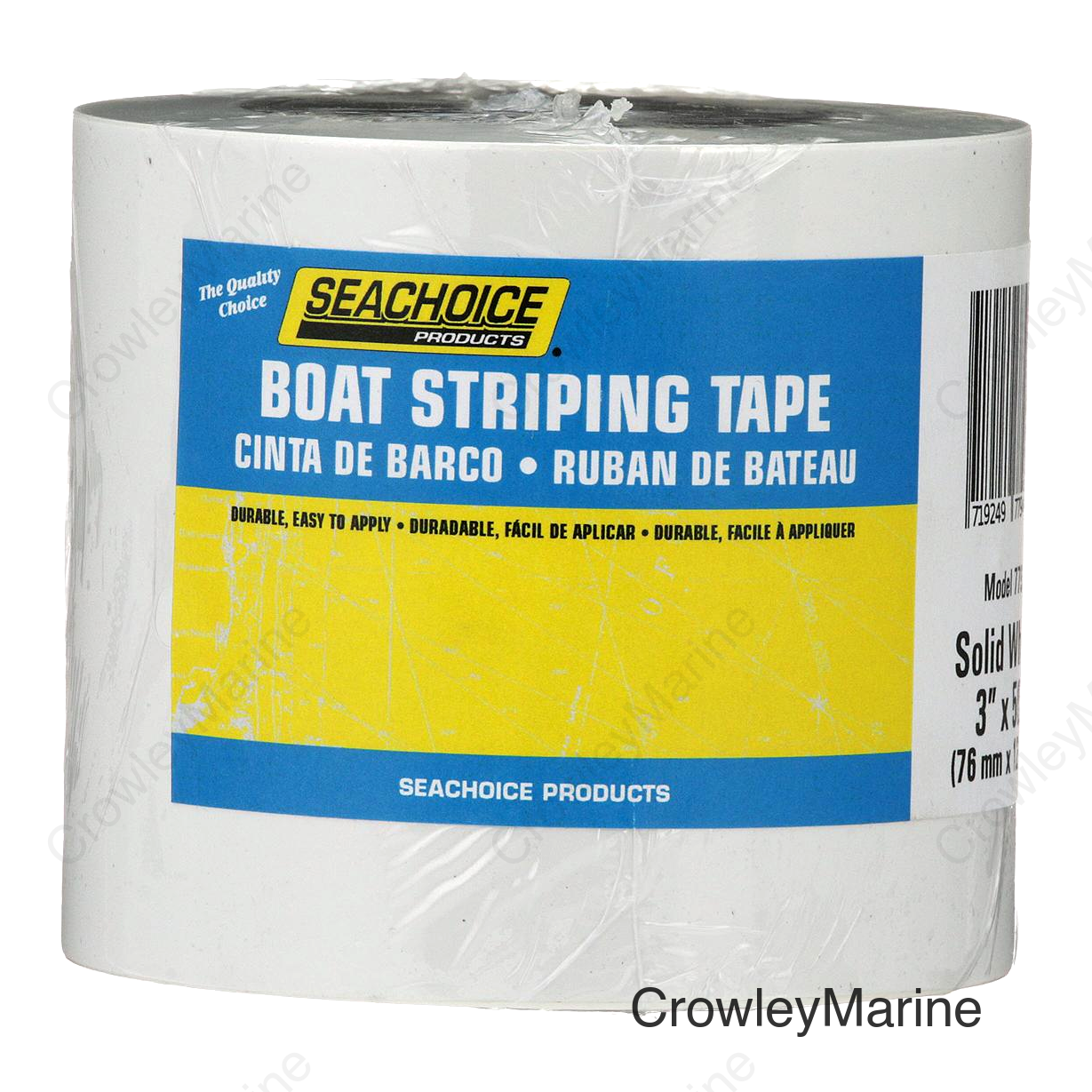 Seachoice Self-Adhesive Boat Striping Tape, 3 Mil Vinyl, 3 in. X 50 Ft., White