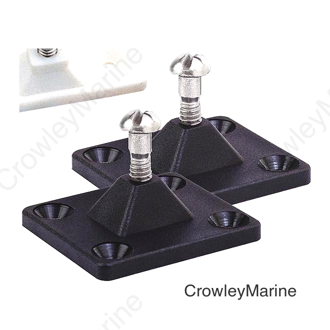 Side Mount Deck Hinge, 4-Hole, Black, Pair