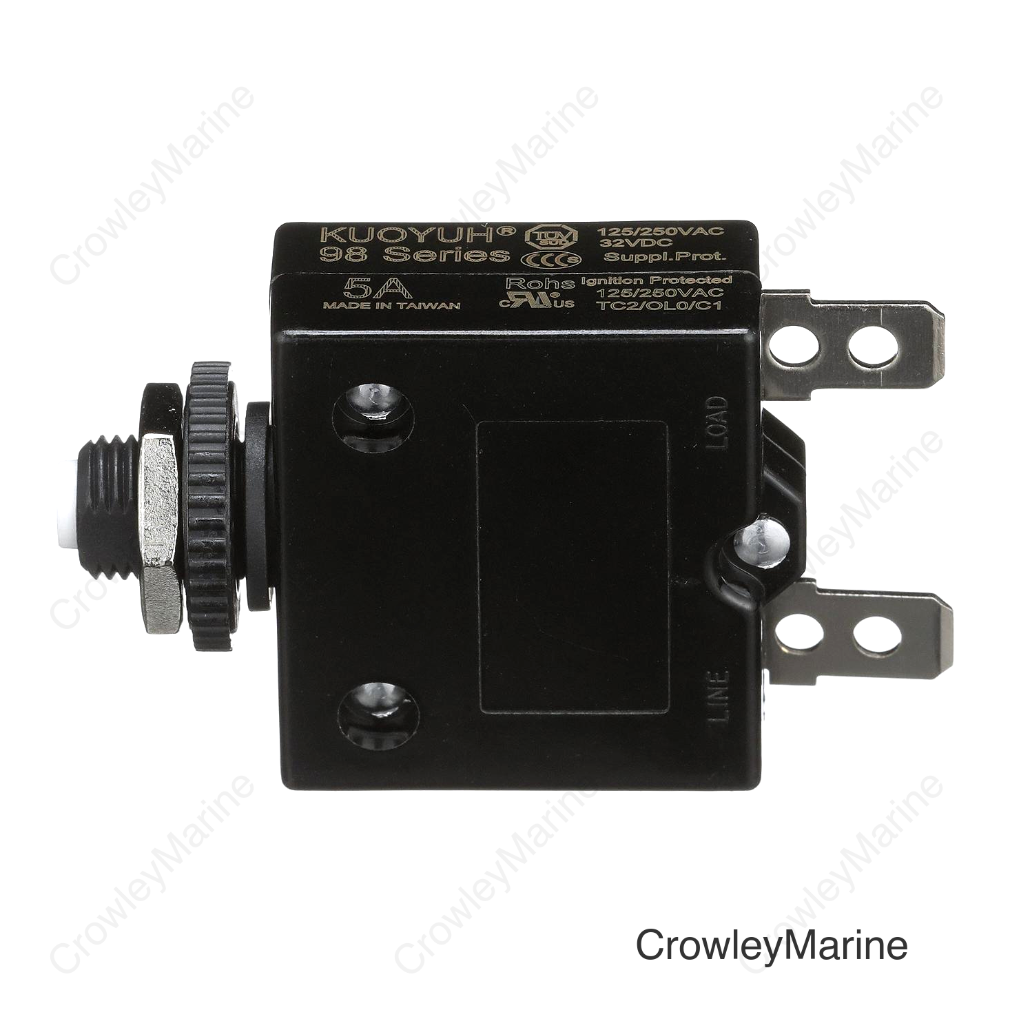 Seachoice Circuit Breaker, Push to Reset, 5 Amp