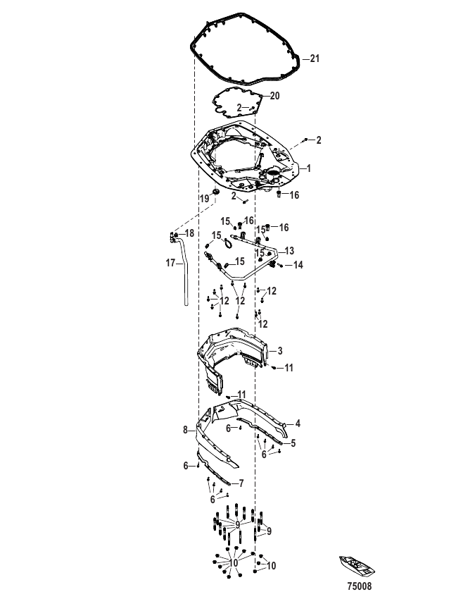 Serial Range Outboard 350 VERADO (4-STROKE)(5.7L)(V10) - 3B266064 & Up - Adapter Plate