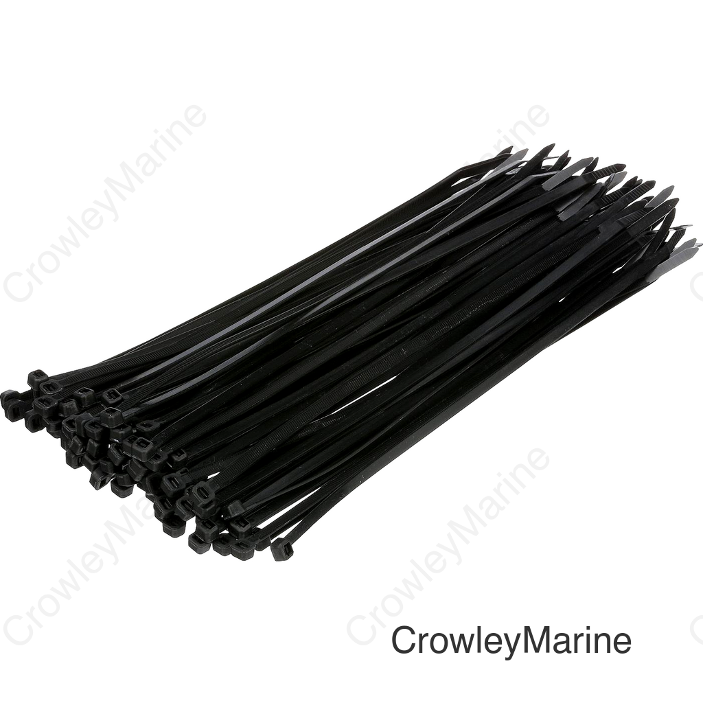 Seachoice Cable Ties, 11 in. Long, 50 Lbs. Max Load, UV Black, Pack of 100