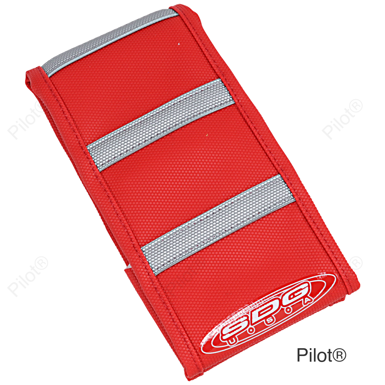6-Ribbed Seat Cover - Grey Ribs/Red Top/Red Sides