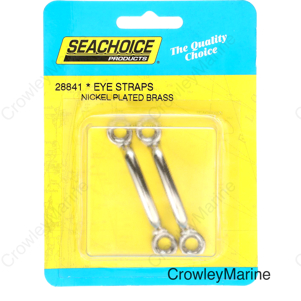 Seachoice Multi-Purpose Nickel-Plated Brass 1-7/32 In. Eye Straps, Set of 4