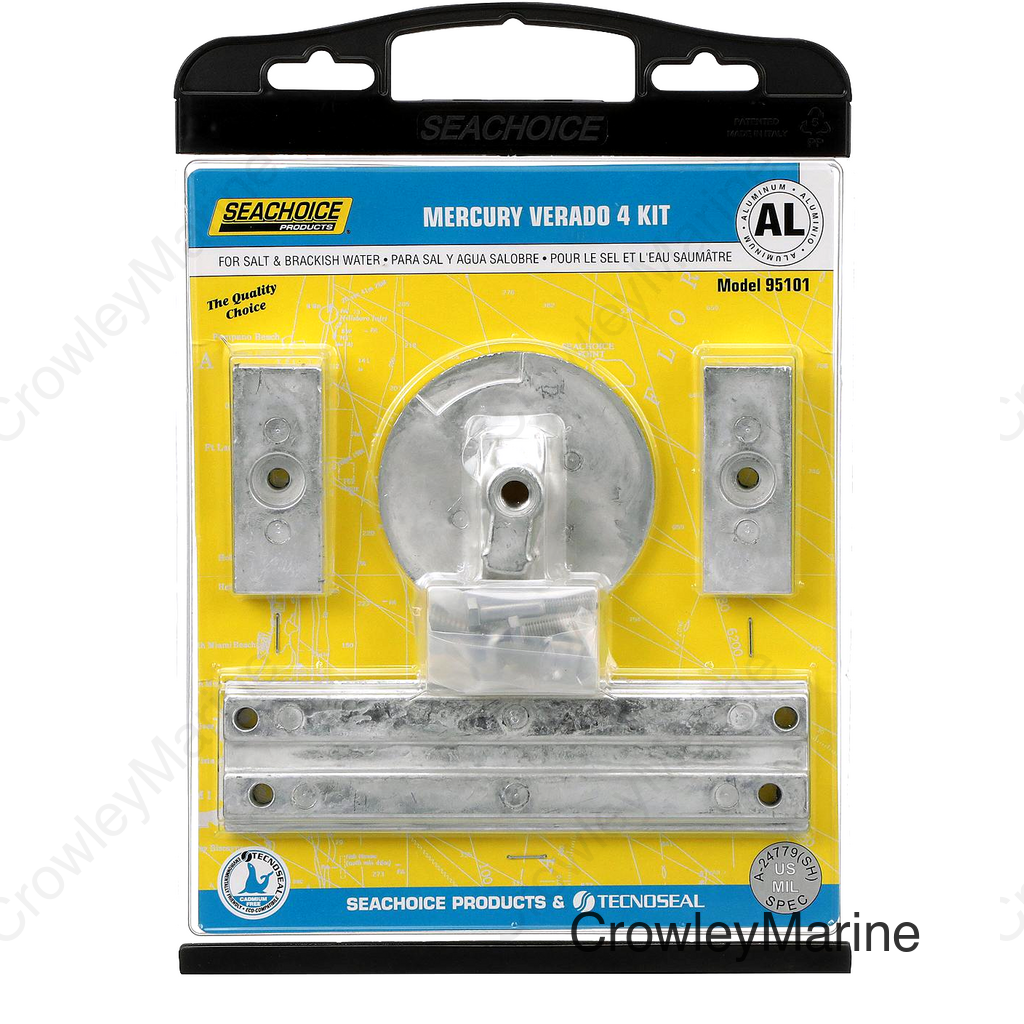 Seachoice Anode Kit, Mercrury Verado 4-Cylinder, Aluminum