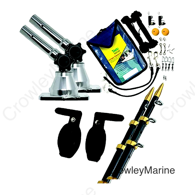 Taco GS170BLKGDKIT Grand Slam 170 Outrigger Kit, Black/Gold