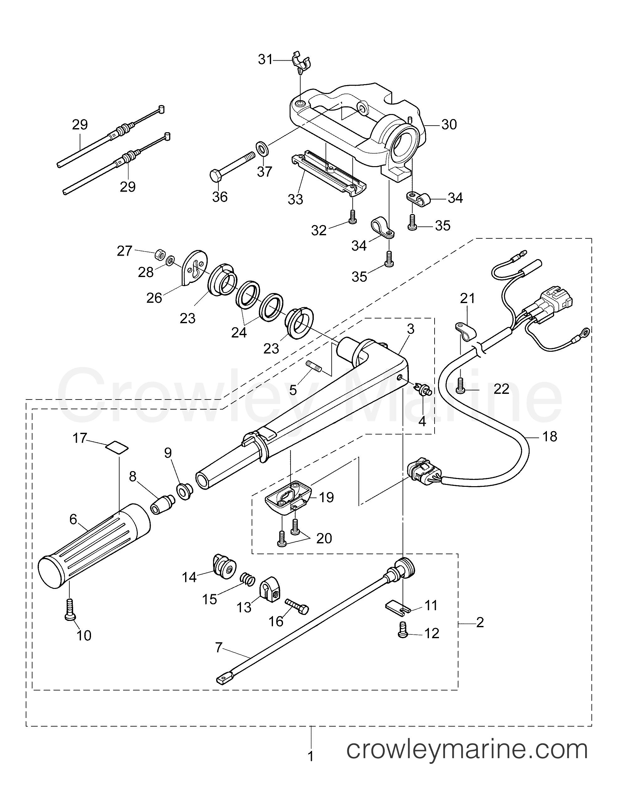 AA Outboard 15 PORTABLE - B15RL4AAA - TILLER HANDLE ASSEMBLY