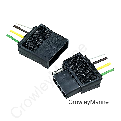 Seachoice 4 Pole Flat Trailer Connector Set includes Car Side and Trailer Side