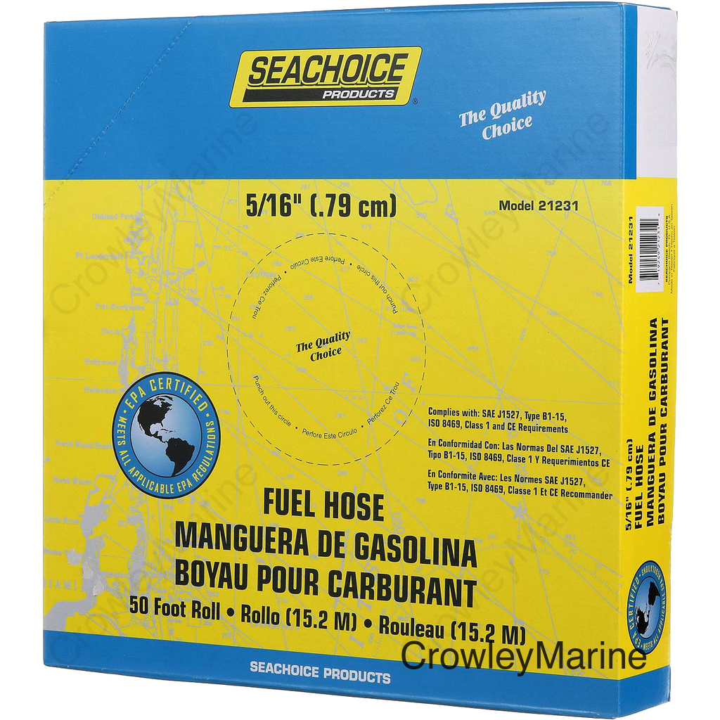 Seachoice Fuel Hose EPA Compliant, for Repair and Replacement on Outboard Engines, Type B1-15