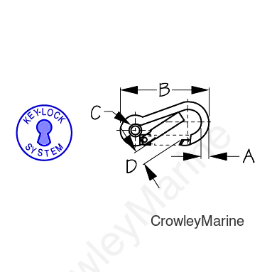 Sea-Dog 151085 Snap Hook With Eye Insert, 3-1/8", Bulk
