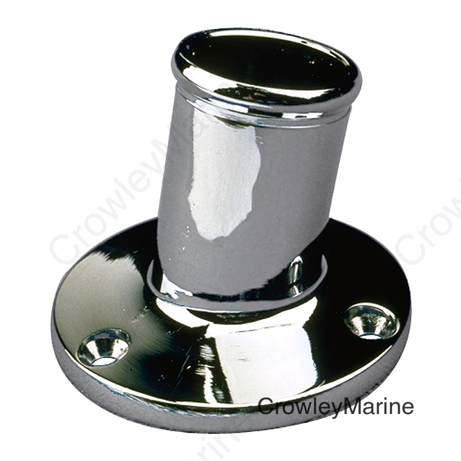Flagpole Socket, 3/4" Chrome Brass