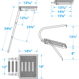 Seachoice Deluxe Universal Swim Platform With Slide Mount Telescoping Ladder thumbnail-9