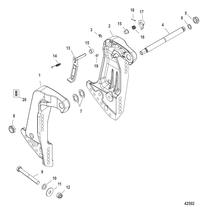 Transom Brackets - Serial Range Outboard 225 (DFI) 3.0L 1B504989 THRU ...