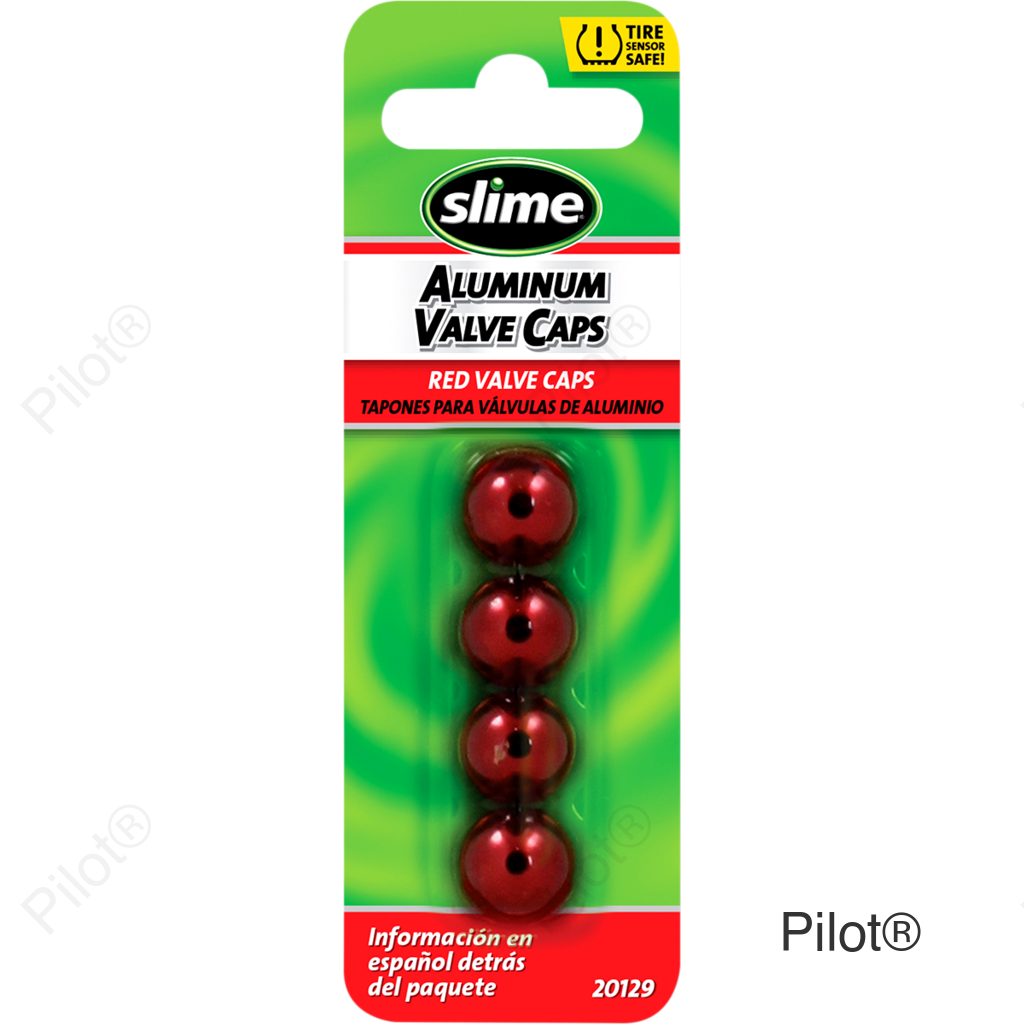 Valve Stem Caps - Red - 4 Pack