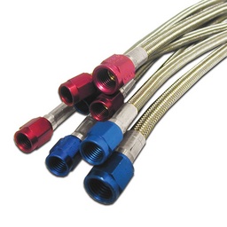 Nitrous Express 3AN 48in SS Braided Hose - Red thumbnail-1