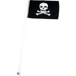 Flag Pole and Mount - With 12' X 19" Flag - Pirate - 5 Pack