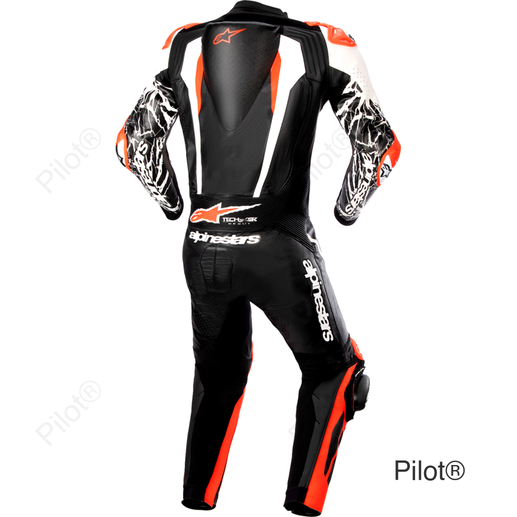 Racing Absolute v2 1-Piece Leather Suit - Black/White/Red - US 46 / EU 56