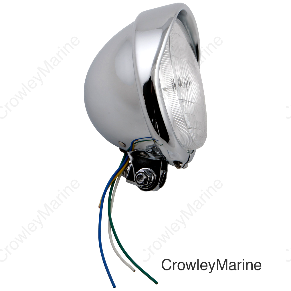 5.75" HEADLIGHT BOTTOM MOUNT CHROME W/ VISOR
