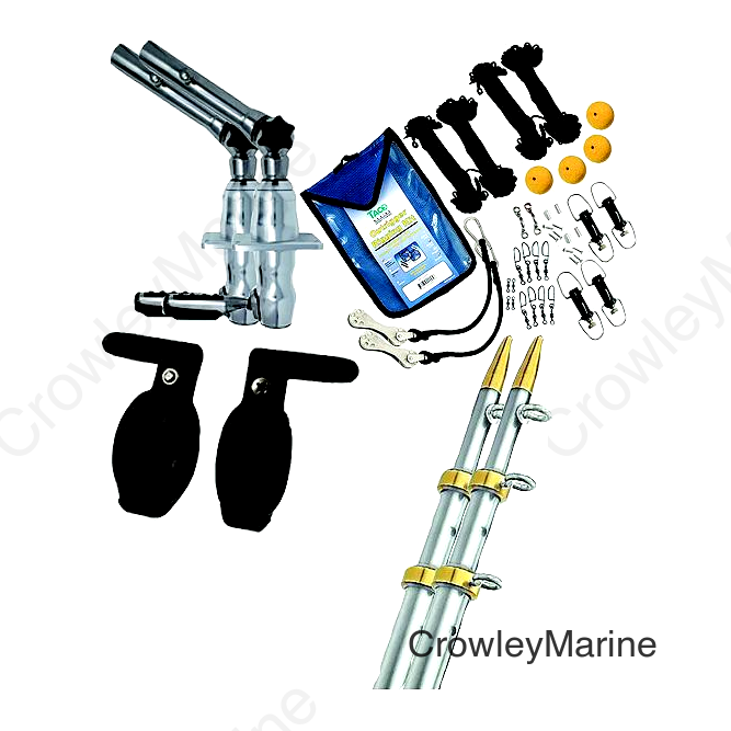 Taco GS280SILGDKIT Grand Slam 280 15' Outrigger Kit, Silver/Gold