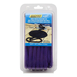 Seachoice Double-Braid Nylon Dock Line w/ Eye Splice, Pre-Shrunk, Heat Stabilized, 3/8 In. X 15 Ft., Purple thumbnail-3