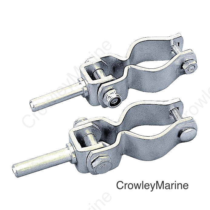Heavy Duty Zinc Plated Steel Clamp-On Oar Lock, Pair, 1/2" Shaft
