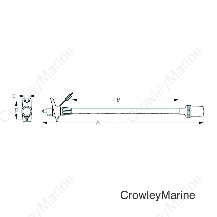Sea-Dog 4001121 Removable All Around Light, A: 24-7/8" , B:16-1/2", C:5/8", D:2-7/8",12V, #8 FH