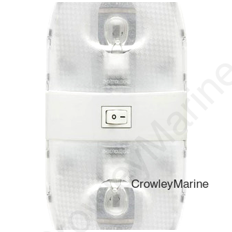 Optronics Incandescent Interior Light Surface Mount, Hard Wired, Double Fixture, On/Off Switch (RV) (RV0000081)