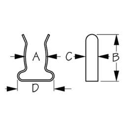 SS Boat Hook Clips, 1" - 1-1/4", pr. thumbnail-0