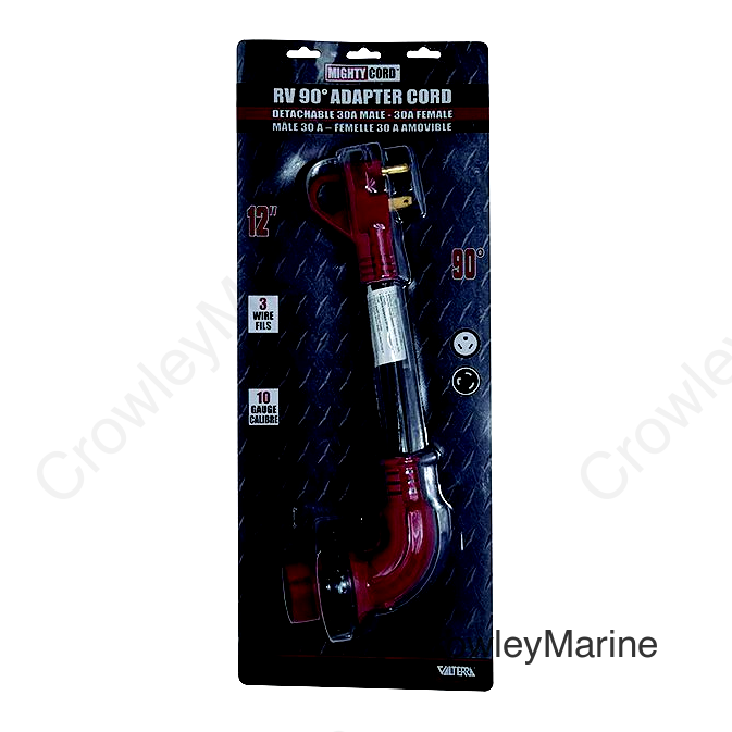 Valterra Mighty Cord 90° Adapter Cord, 30AM-30AF, Carded