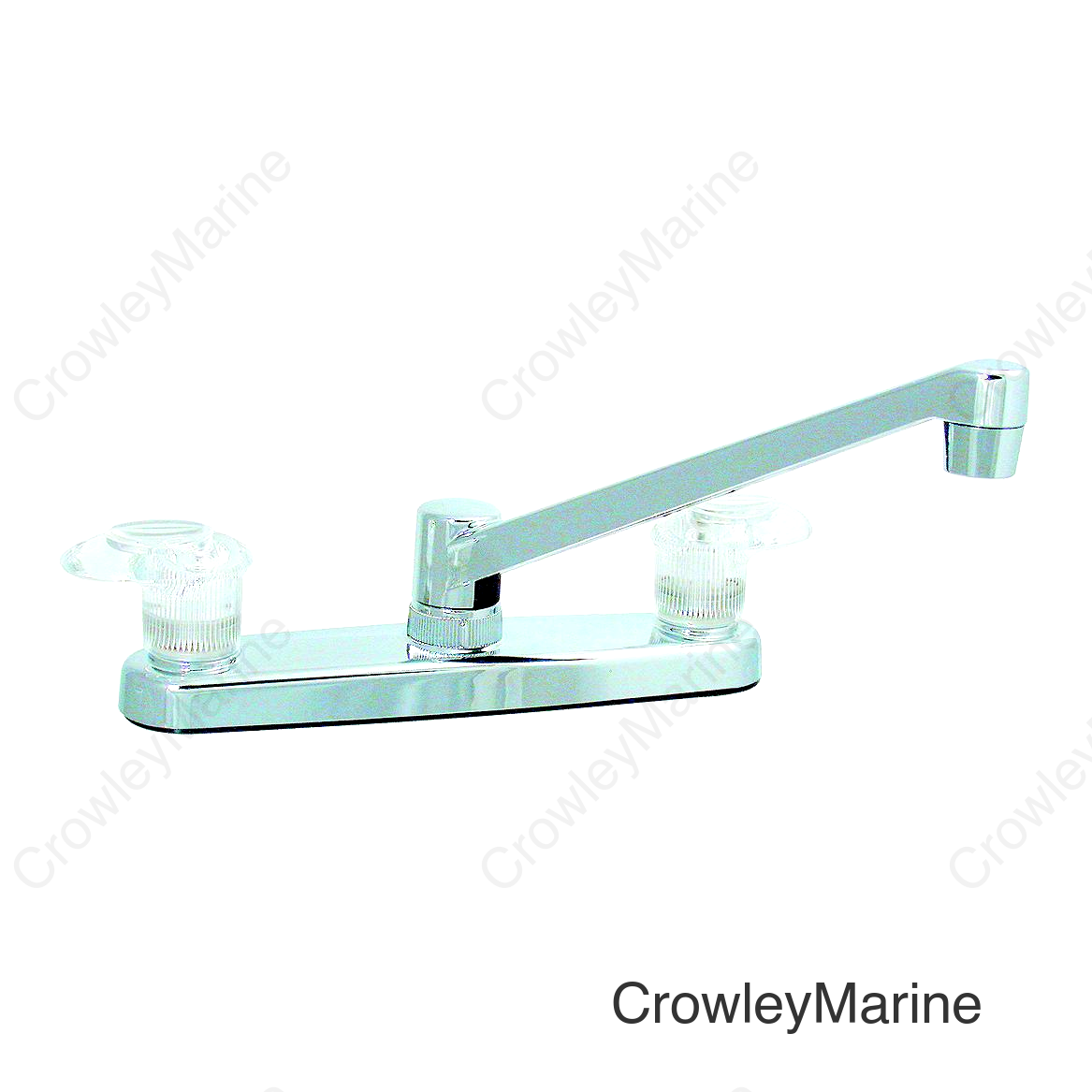 Valterra Catalina PF221301 Chrome Finish Two Handle 8" RV Kitchen Faucet with Clear Acrylic Knobs