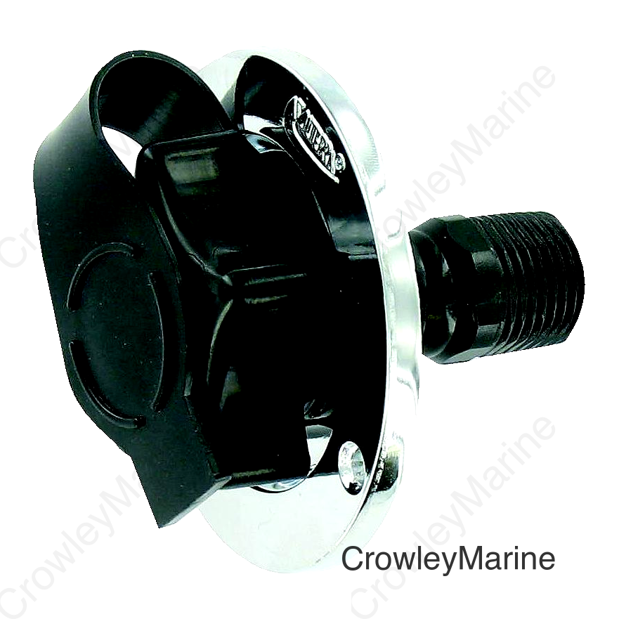 Valterra A01-0165VP Black Flush Mount Die Cast Flange Plastic Check Valve RV Water Inlet | Includes Screws, Putty Tape & Teflon Tape