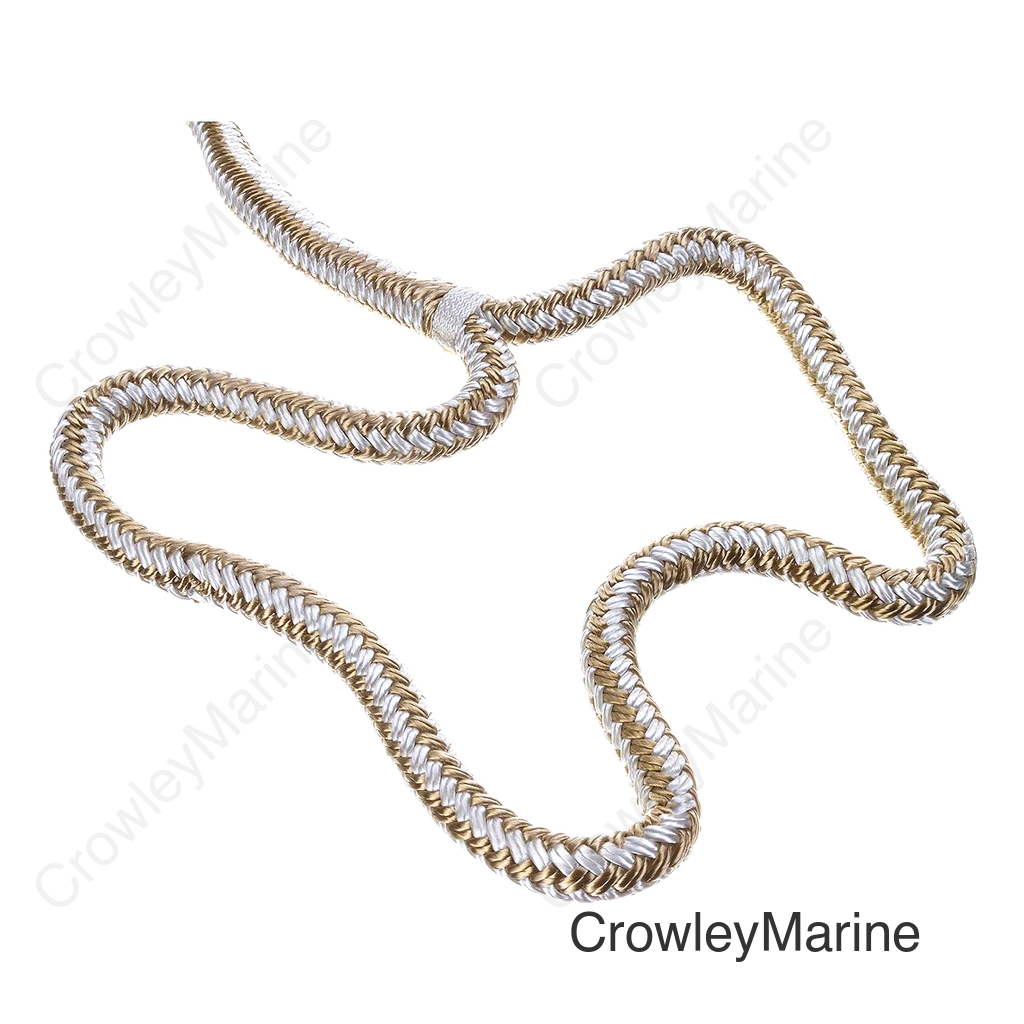 Seachoice Double-Braid Nylon Dock Line w/ Eye Splice, Pre-Shrunk, Heat Stabilized, 1/2 In. X 25 Ft., Gold White
