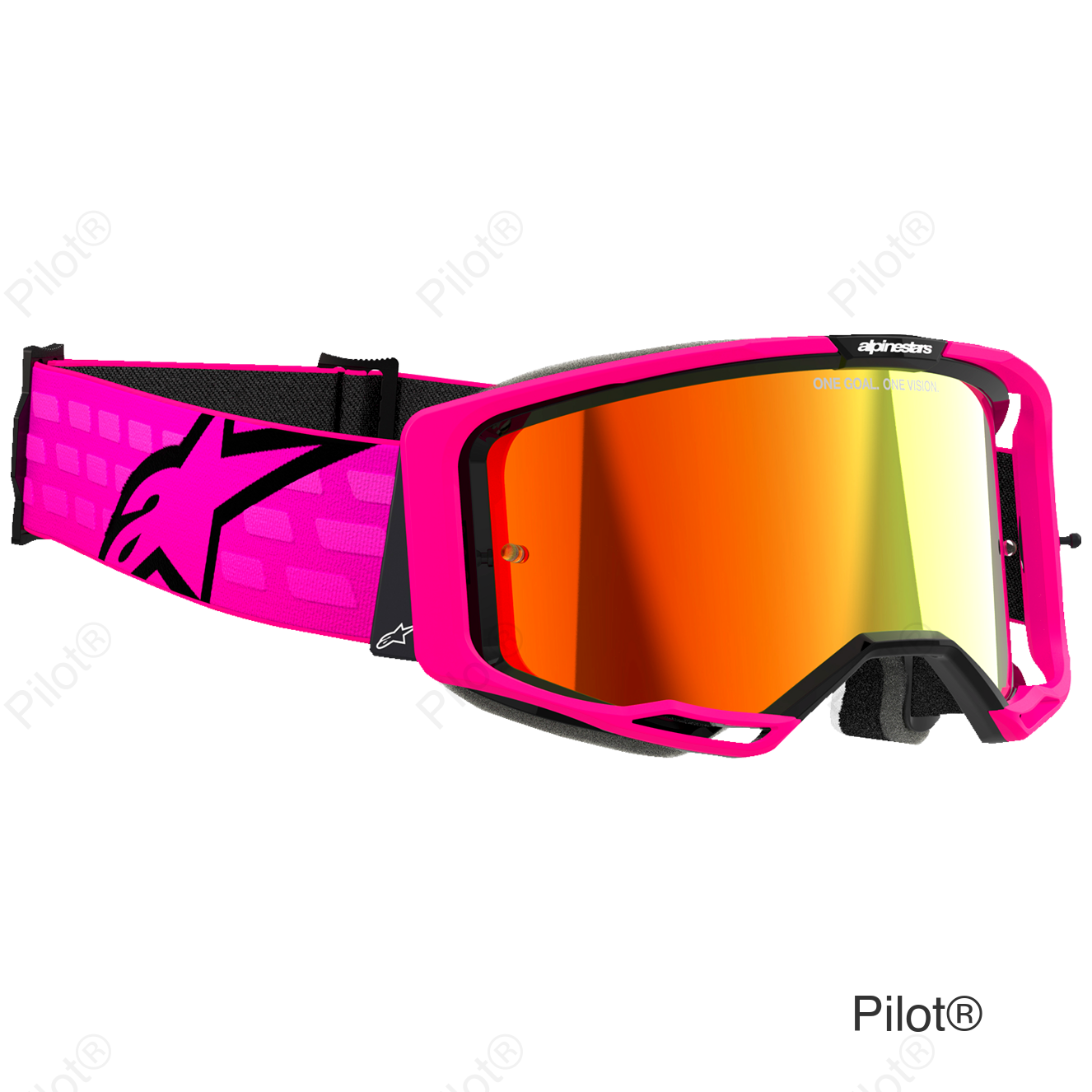 Vision 8 Goggle - Corp - Pink - Red Mirror