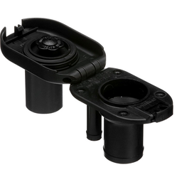 Seachoice Deck Mount Gas Fill Plate w/ Vent, Hinged Flip-Top, Molded Black Plastic thumbnail-2