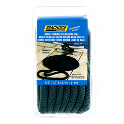 Seachoice Double-Braid Nylon Dock Line w/ Eye Splice, Pre-Shrunk, Heat Stabilized, 1/2 In. X 20 Ft., Forest Green thumbnail-2