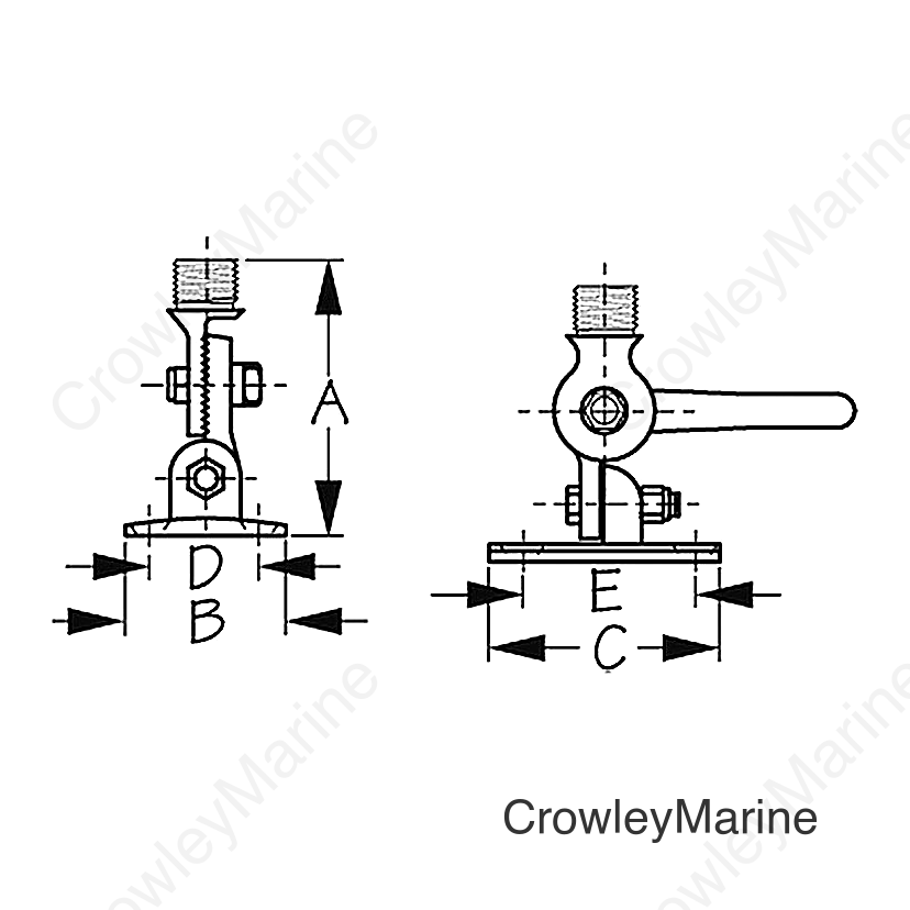 ANTENNA BASE ADJUSTABLE ZINC