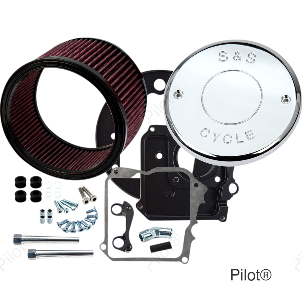 Air Cleaner Kit with Cover - Nostalgic Script - Chrome